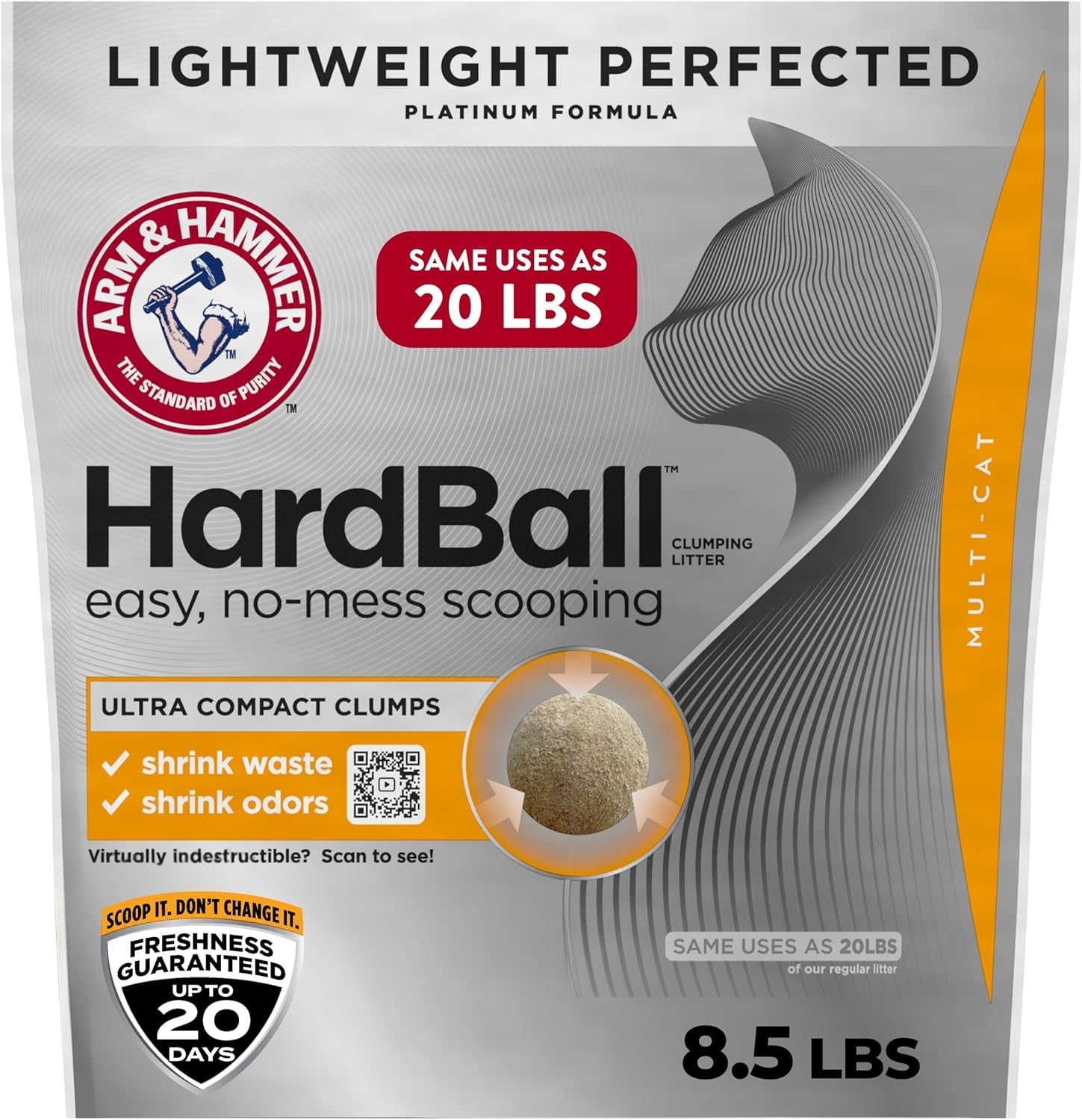 arm-hammer-hardball-clumping-cat-litter-garden-bloom-14-5-lbs-lightweight-5-in-1-24-7-odor-control-easy-clean-up-non-clay-formula-99-9-dust-free-multi-cat