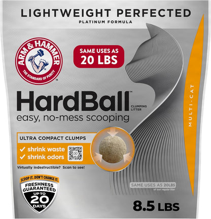ARM & Hammer Hardball Clumping Cat Litter, Garden Bloom, 14.5 Lbs | Lightweight 5-In-1, 24/7 Odor Control, Easy Clean Up, Non-Clay Formula, 99.9% Dust-Free, Multi-Cat12