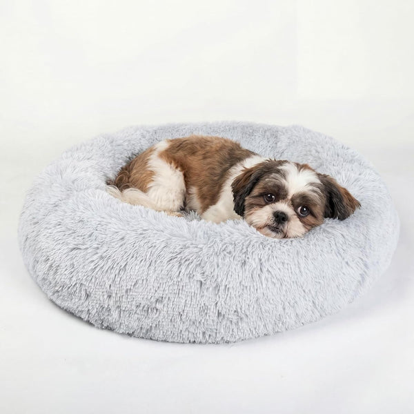 Small Calming Dogs Bed for Small Dogs Anti-Anxiety Machine Washable Fluffy Luxury Anti-Slip Waterproof Mute Base Warming Cozy Soft Pet Puppy round Bed26