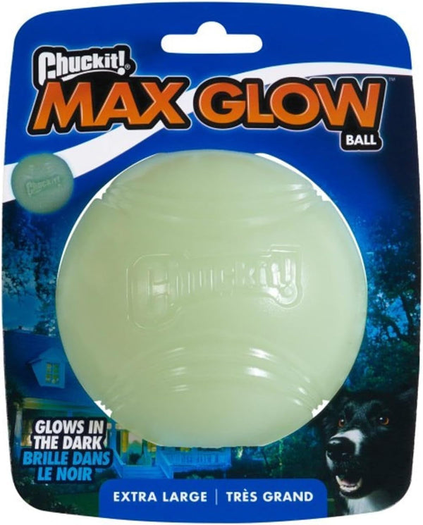 Chuckit! Glow in the Dark Bouncy Balls - Ball for Dogs, Chuckit Dog Toy, Max Glow Balls - Medium, 2.5 Inch Pack of 212