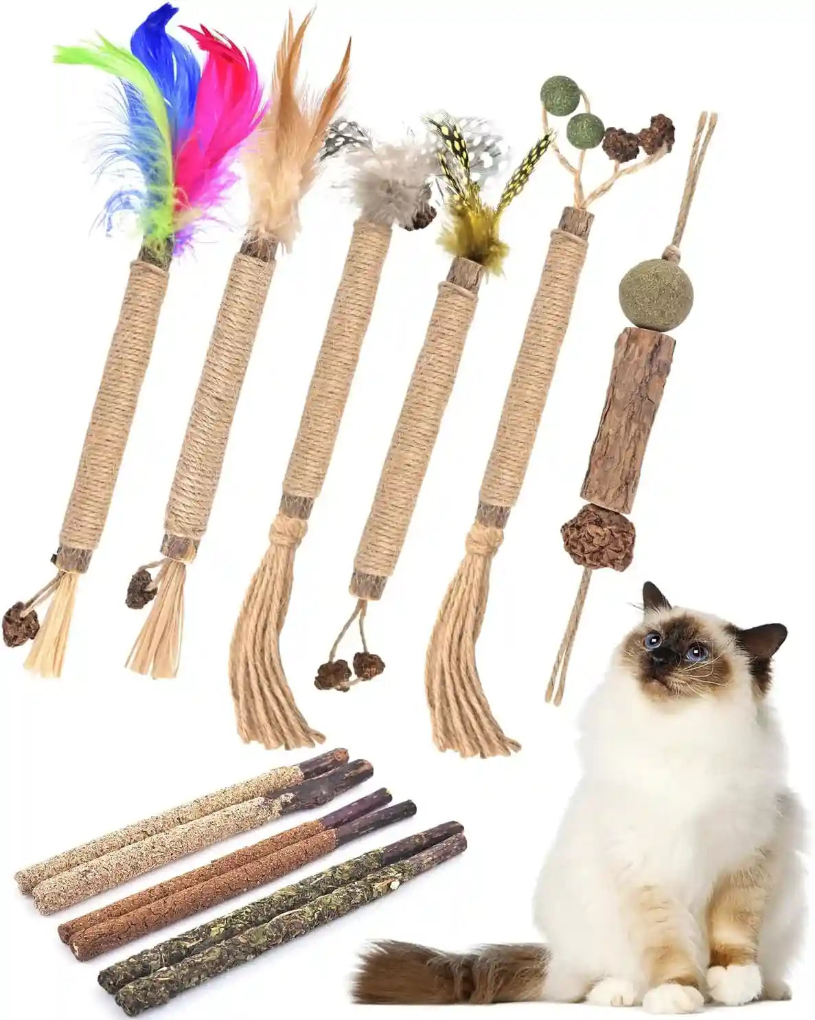 tindtop-silvervine-chew-sticks-for-cats-10-pack-natural-catnip-chew-toys-for-kittens-teeth-cleaning-matatabi-dental-care-increase-appetite-calm-cat-anxiety-and-stress-aggressive-chewers-toy