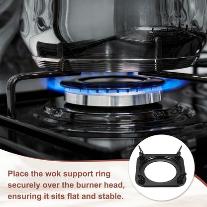 Wok Ring for Gas Stove, 4.9 Inch Cast Iron Gas Stove Rack Wok Support Ring Square Cooktop Solid Stand Brackets Replacement Accessories for Home Kitchen Burner, Black5