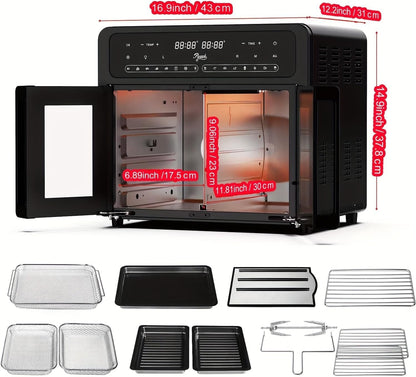 30Qtoversized French Door Air Fryer Toaster Oven Combination, Featuring 20 Cooking Functions and Digital Control, Compatible with 13" Pizza, Turkey (Black-25)5