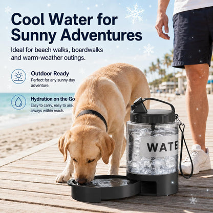 Lesotc Portable Dog Water Bowl Dispenser - 77Oz Travel Water Bottle with Pop-Out Drinking Bowl, No-Spill Design for Camping, Hiking & Car Rides - Keep Your Dog Hydrated Anywhere, Black2