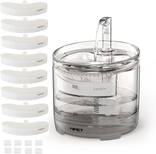 NPET Cat Water Fountain WF050TP 1.5L Automatic Pet Drinking Fountain with Replacement Faucet Kit-No Adapter10