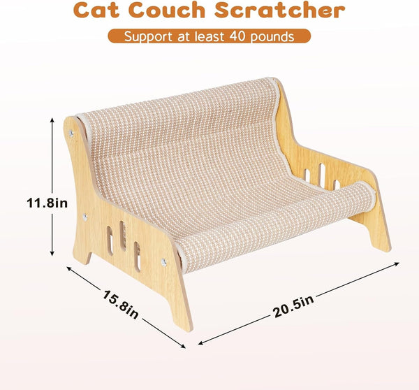 Sisal Cat Scratcher Sofa, Durable Frame Cat Couch Scratcher for Indoor Cats, Mess-Free No Shedding Cat Scratcher Bed, Multi-Functional Lounge for Scratching & Playing, Easy Assembly Furniture4