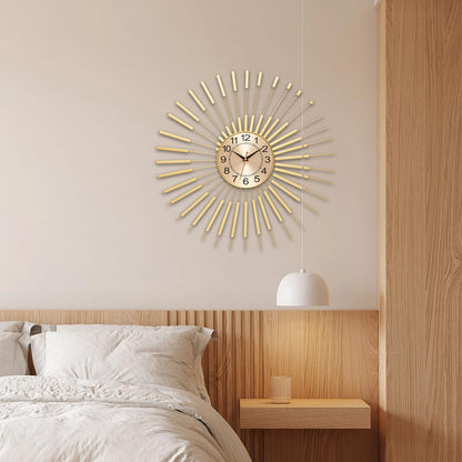 Large Wall Clocks for Living Room Decor 24 Inch Gold Starburst Wall Clock, Silent Non-Ticking Metal Wall Clocks Battery Operated, Mid Century Boho Farmhouse Modern Art Decor for Bedroom Office7