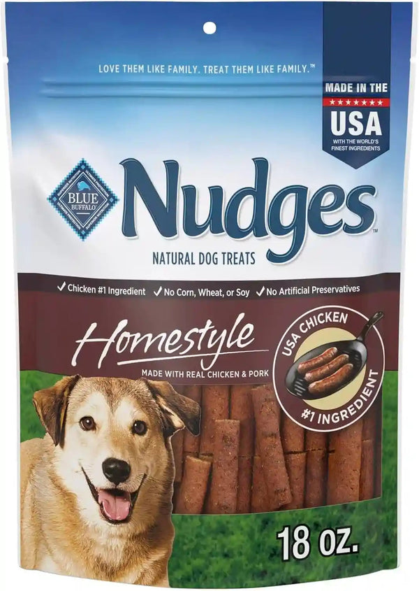 Blue Buffalo Nudges Beef & Rice Homestyle Natural Dog Treats, Meatball-Inspired Recipe, Healthy Reward or Training Treat, Made in the USA with Real Beef, No Artificial Preservatives, 16 Oz.12