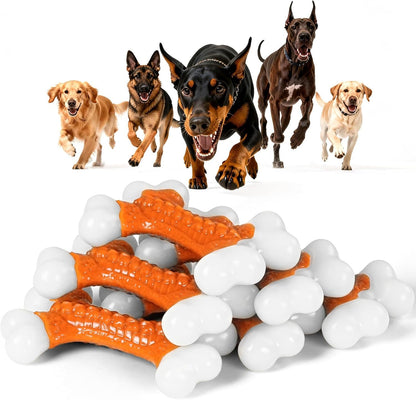 Kseroo Tough Dog Chew Toys for Aggressive Chewers 20-90Lbs, Beef Flavored | Beef Flavored Rock-Hard Nylon Bone, Discourages Destructive Chewing, Teeth Cleaning Textured, for Medium & Large Breeds10