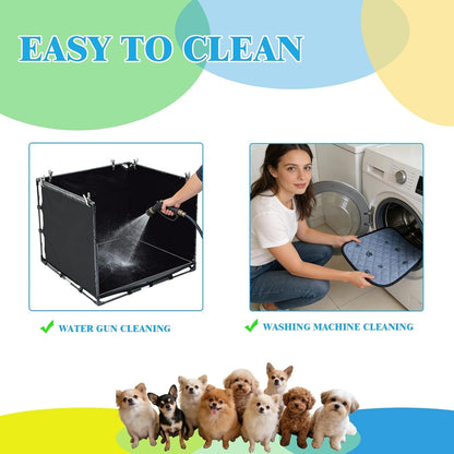 Dog Pee Pad Holder Tray with Washable Pee Pad - Foldable Indoor Potty Station for Small to Medium Dogs, 23.62"X23.62"X17.72",Portable & Reusable Litter Box with High Walls (Small)5