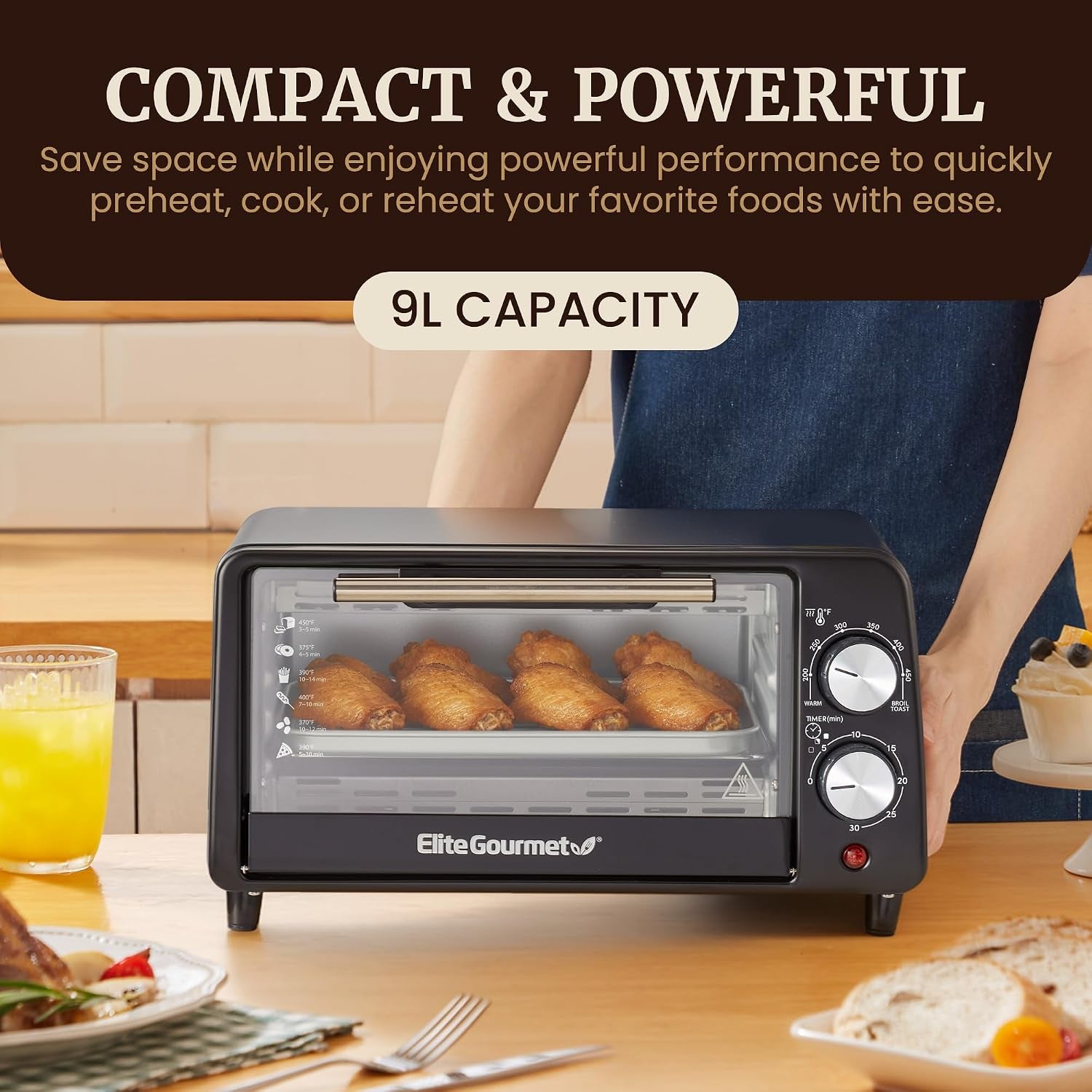 eto449-toaster-oven-9-5qt-4-slice-800w-quartz-black-fits-8-pizza-200-450f-adjustable-temp-30-min-timer-includes-bake-pan-rack-compact-countertop-mini-design
