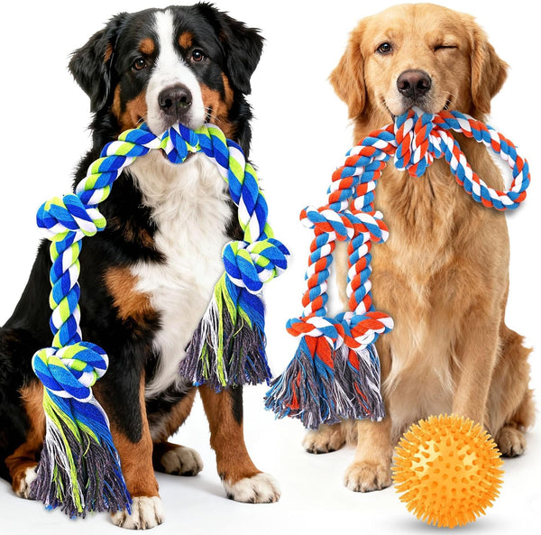 Tough Dog Toys for Aggressive Chewers – 3 Pack Tough Chew Toys for Large Dogs, Strong Rope Toys Ideal for Tug-Of-War & Teeth Cleaning1