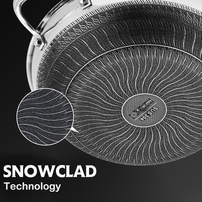 Hybrid Nonstick 12 Inch Stainless Steel Wok Pan with Lid – Snowclad Technology – Induction Compatible – PFOA Free – Dishwasher Safe – Ideal for Stir-Fry – Includes Lid at End7