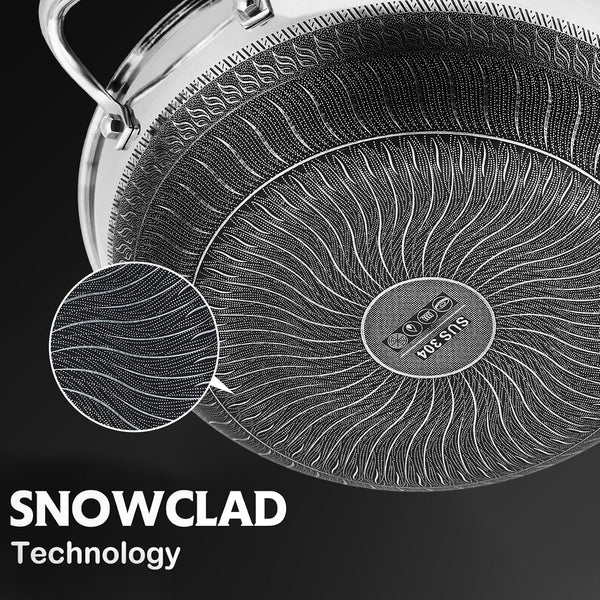 Hybrid Nonstick Stainless Steel Wok Pan 12 Inch with Lid – Snowclad Technology, Induction Compatible, PFOA Free, Dishwasher Safe, Ideal for Stir-Fry – Comes with Lid5