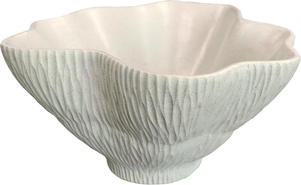 10" Large Decorative Bowl Decor, Modern Home Decoration Scallop Bowl,Fashion Key Bowl for Entrance Table, Decorative Fruit Bowl for Kitchen Counter, Ruffle Decor, Light Gray1