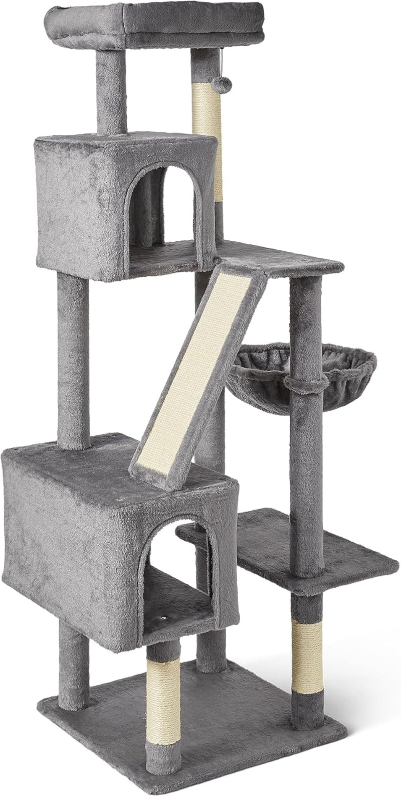 amazon-basics-indoor-cat-kittens-multi-level-climbing-activity-tower-with-scratching-posts-2-condos-fsc-certified-m-3076-2cm-h-grey