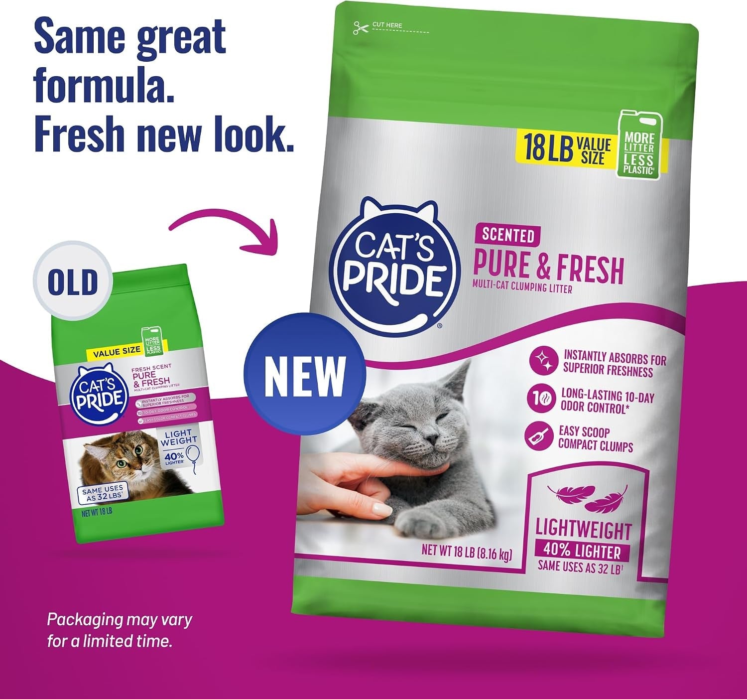 cats-pride-premium-lightweight-clumping-litter-pure-fresh-up-to-10-days-of-powerful-odor-control-multi-cat-scented-18-pounds