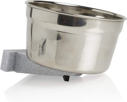 Lixit® Stainless Steel Kennel Food or Water Bowl - Non Spill Hanging Removable Crate Bowls - Carrier Cage Dish for Dogs or Cats for Feeding and Drinking (Stainless Steel, 20 Ounce)6