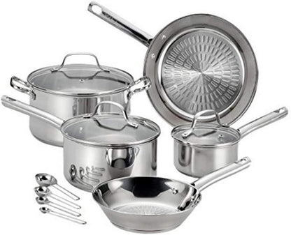Performa Stainless Steel Cookware Set 12 Piece Induction Oven Broiler Safe 500F Pots and Pans, Dishwasher Safe Silver1