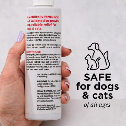 Wondercide Rescue - Oral Spray for Dogs and Cats - 8.5 Oz | Freshens Breath, Soothes Gums, Alcohol Free Daily Dental Care - with Pure Hypochlorous2