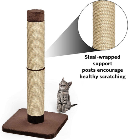 Midwest Homes for Pets Feline Nuvo Grand Forte Scratching Post, 41 Inches Tall, Heavy-Duty Sisal Post with Wide Base, Thick Brown Faux Fur, for Large and Multi-Cat Households3