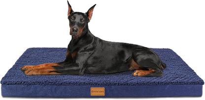 Patas Lague Orthopedic Dog Bed Large Sized Dog 36''X24'',Soft Waterproof Egg Crate Foam Medium Pet Crate Beds Mat with Removable Washable Cover and Non-Slip Bottom, Black25