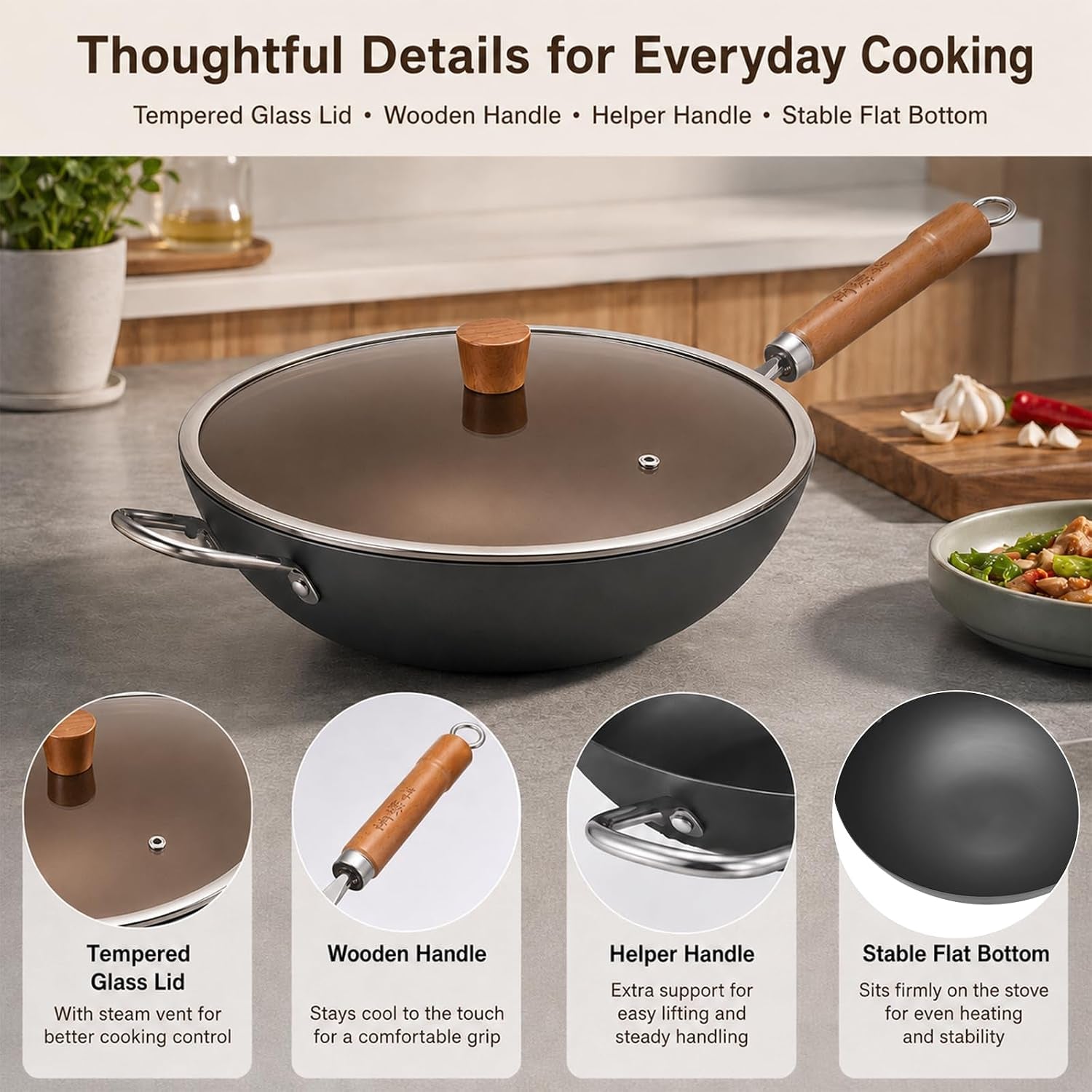 carbon-steel-wok-with-lid-12-6-inch-flat-bottom-wok-pan-uncoated-stir-fry-pan-with-wooden-handle-chinese-wok-for-gas-electric-induction-ceramic-stoves-uncoated-stir-fry-pan-with-wooden-handle-for-gas-electric-induction-ceramic-stoves