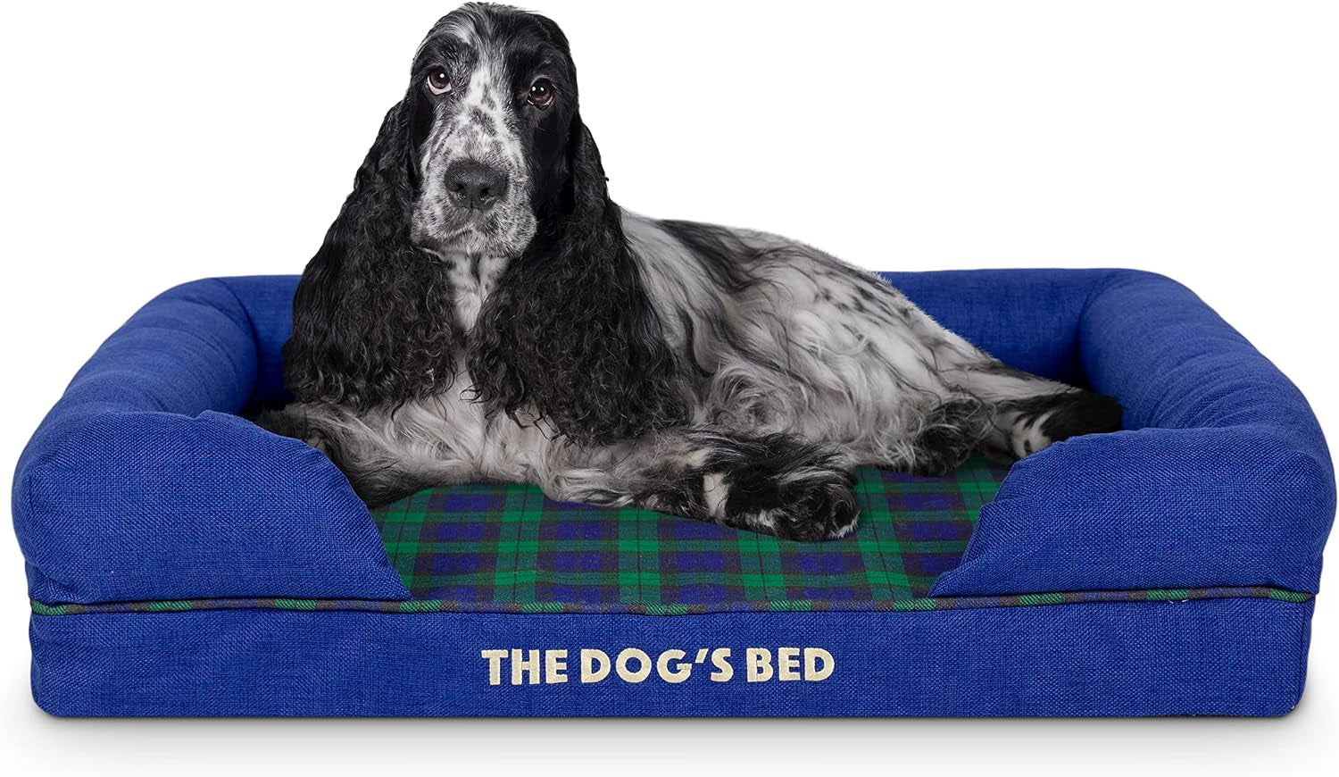 the-dog-s-bed-orthopedic-memory-foam-dog-bed-with-bolsters-for-large-dogs-high-density-support-mattress-low-front-entry-removable-washable-cover-oxford-fabric-blue-with-dark-red-trim-large