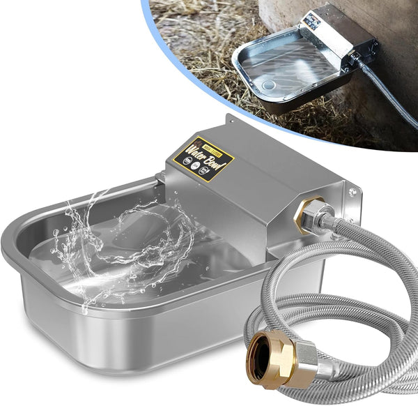 PETIMI Automatic Water Dispenser for Dogs, 101Oz Outdoor Dog Water Bowl, 304 Stainless Steel Water Feeder for Small to Large Pets, Large Livestock Waterer, Anti-Tipping, Water Auto-Fill, Easy to Clean1