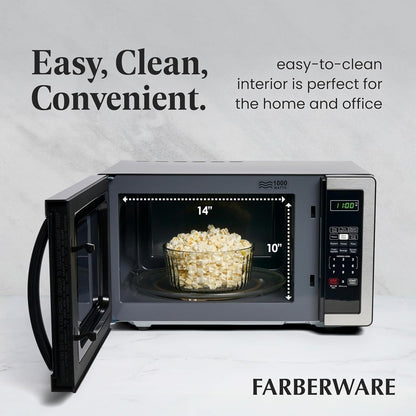 1.1 Cu. Ft. Countertop Microwave Oven – 1000 Watts Power, Auto Cook Settings, Defrost, Easy Clean and Child Safety Lock - Stainless5
