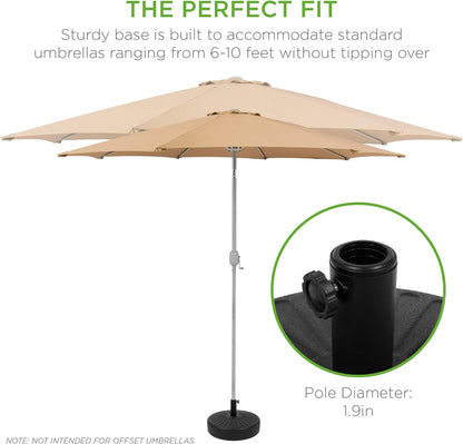 Best Choice Products Fillable Umbrella Base Stand round Sunburst Plastic Patio Umbrella Base Stand, Pole Holder for Outdoor, Lawn W/ 55Lbs Weight Capacity, Adjustment Knob4