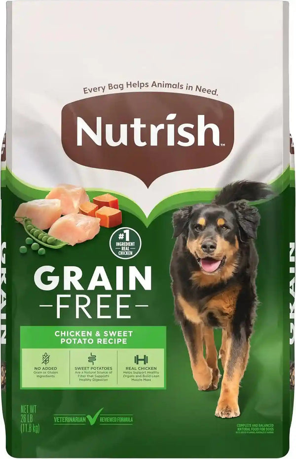 Nutrish Grain Free Chicken Dry Dog Food, 26 Lb. Bag, (Rachael Ray) | Made with Sweet Potatoes to Support a Healthy Digestion, No Added Grain or Gluten Ingredients or Artificial Preservatives1