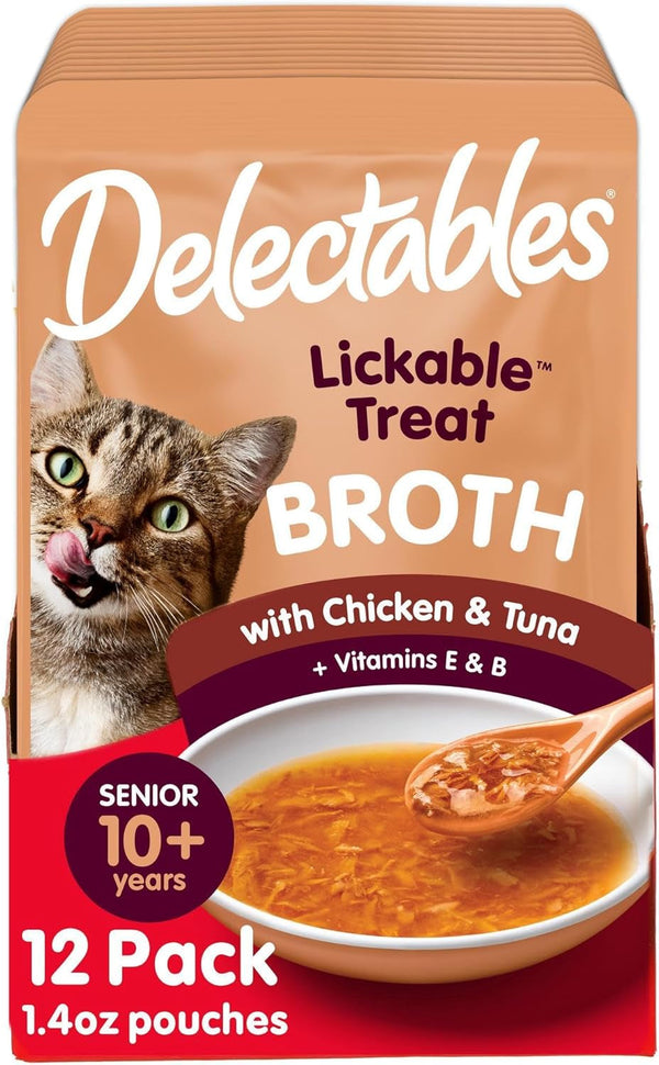 Delectables Savory Broths Lickable Wet Cat Treat Variety Pack, 12Count(Pack of 1)14
