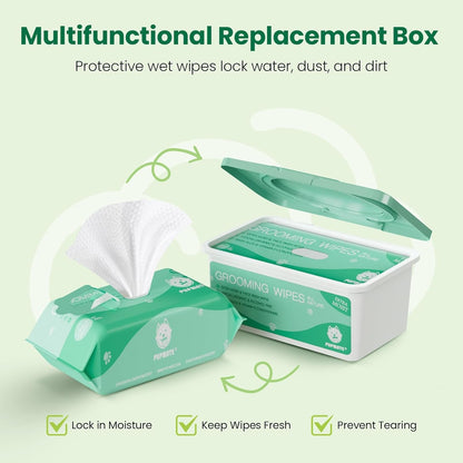 Pet Wipes for Dogs & Cats, Extra Moist & Thick Grooming Puppy Wipes with 100 Fresh Counts, Aloe Vera/Nature6