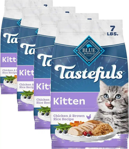 Blue Buffalo Tastefuls Kitten Food with DHA Dry Cat Food Made in the USA with Natural Ingredients, Chicken Recipe, 3-Lb. Resealable Bag12