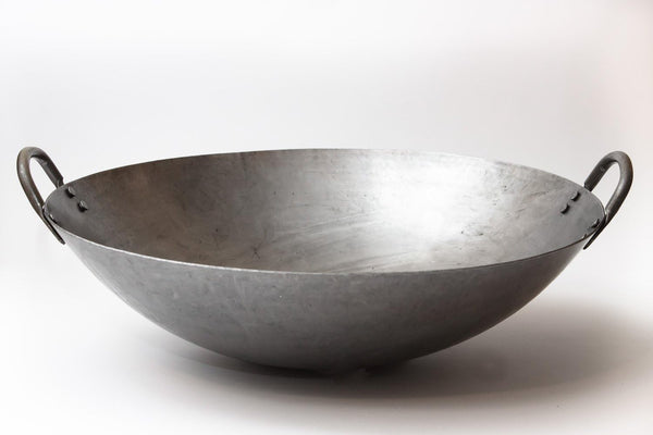 Big 16 Inch Heavy Canton Style Hand Hammered Carbon Steel Wok (Round Bottom) / 731W873