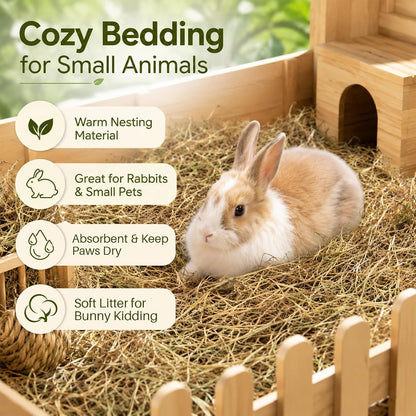 MAQIHAN Natural Straw for Small Animal Bedding - 5.92 Oz Dry Garden Straw | Animal Hay Bedding and Nest Material for Sleeping, Chewing and Toys for Rabbits, Bed Mat4