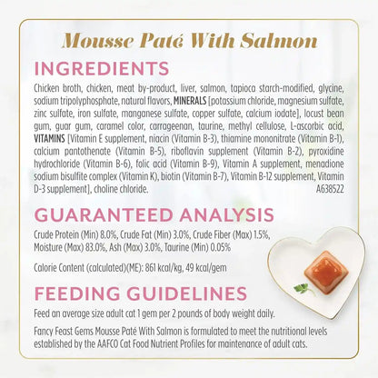 Purina Fancy Feast Gems Salmon or Tuna Wet Cat Food Variety Pack, 8 Ct. Box6
