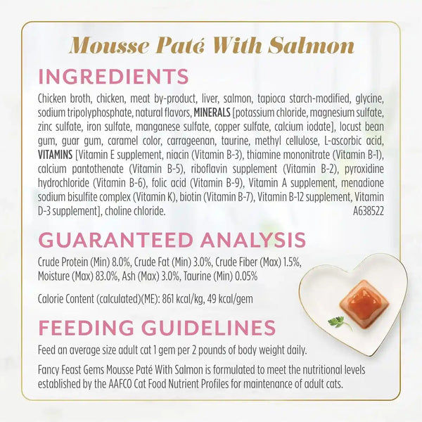 Purina Fancy Feast Gems Salmon or Tuna Wet Cat Food Variety Pack, 8 Ct. Box6