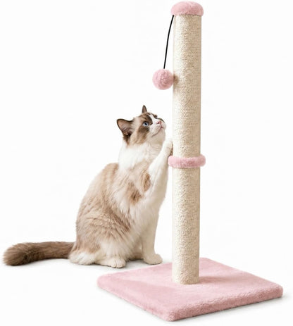 Dimaka 29" Height Tall Cat Scratching Post, Claw Scratcher with Sisal Rope and Covered with Soft Smooth Plush, Vertical Scratch [Full Strectch] for Standard Size Cats(Grey, 29 Inches for All Cats)19
