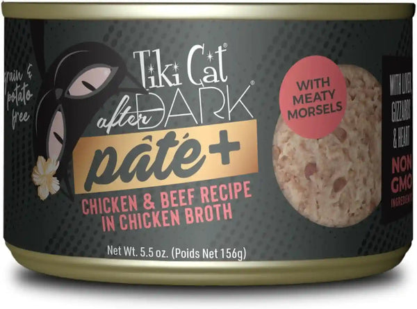 Tiki Cat after Dark Pate+ Wet Cat Food, Variety Pack, 2.8 Oz. Cans (Pack of 12)17