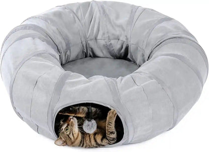 PAWZ Road Cat Tunnel S Shape Cat Tunnels for Large & Indoor Cats 51”Long | Durable, Spacious 10.5" Cat Tube with Peepholes & Dangling Ball Toy, Connected to Play Tunnels, Collapsible for Easy Storage8