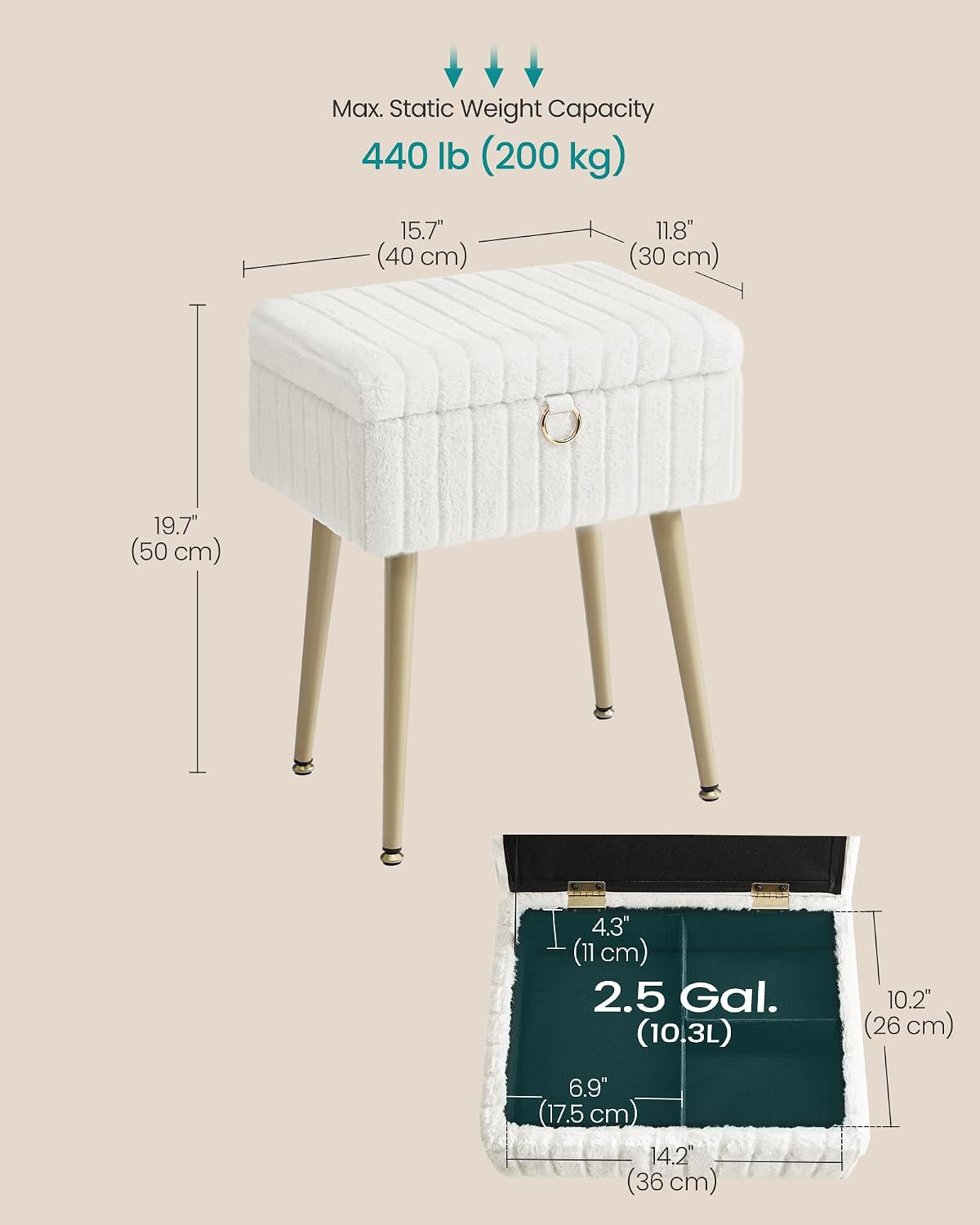 songmics-vanity-stool-chair-faux-fur-with-storage-vanity-bench-metal-legs-adjustable-feet-for-living-room-bedroom-makeup-room-cream-white-ulom505wz02