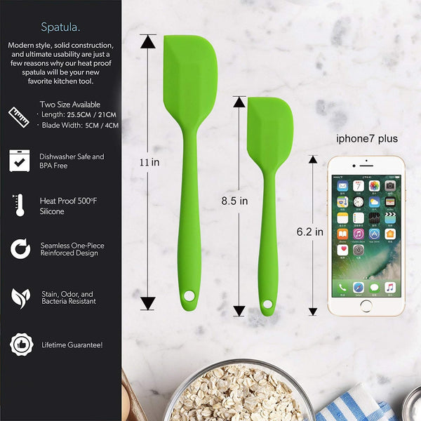 Silicone Spatulas, 11 Inch Rubber Spatula Heat Resistant Seamless One Piece Design Non-Stick Flexible Scrapers Baking Mixing Tool (4 Piece)6