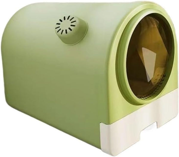 Pet Supplies, Enclosed Cat Litter Box with Lid & Scoop, Splash-Proof Large Pan, Easy Clean(Green)1