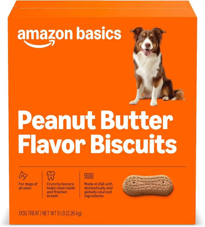 Amazon Basics Crunchy Dog Biscuits Peanut Butter Flavor Dog Treats 5 Lb. Box1