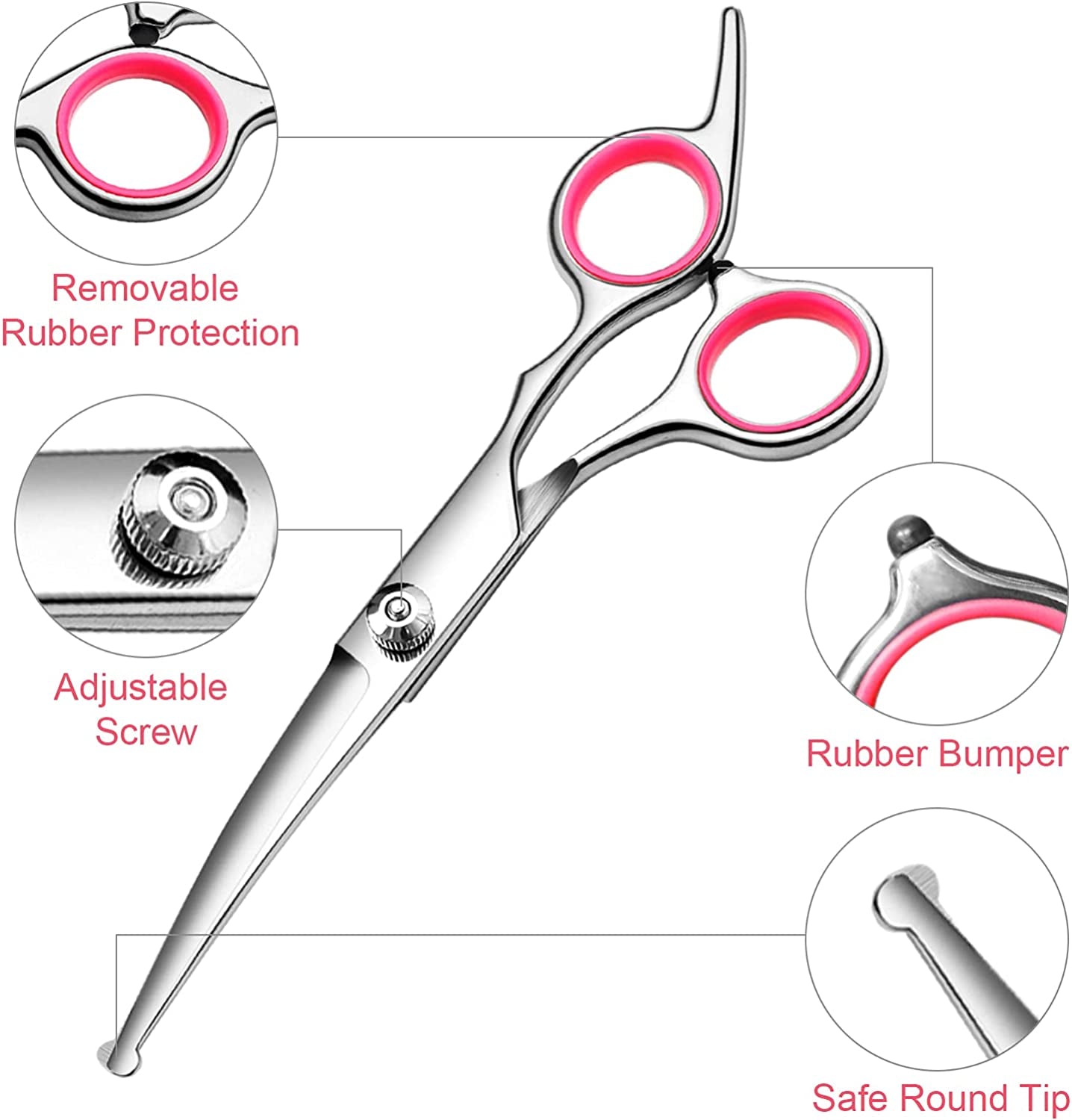 dog-grooming-scissors-kit-premium-stainless-steel-dog-shears-with-curved-shears-sharp-durable-for-dogs-cats-pink-3-piece