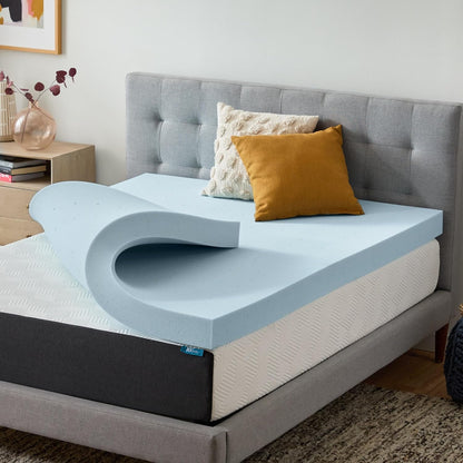 4 Inch Memory Foam Mattress Topper, Twin XL Size – Cooling Gel Bed Topper – Preassure-Relieving Ultra Plush Feel – Ventilated Breathable Design – Certipur Certified - Dorm Room Essentials1