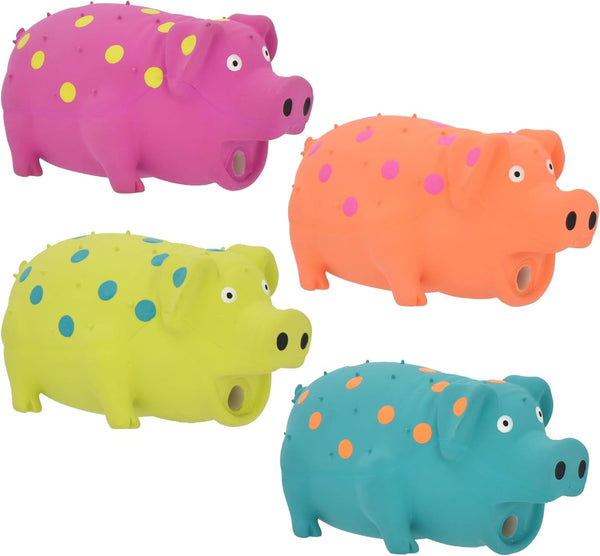 Multipet Polka Dot Globken Chicken Latex Dog Toy - Squeaky Toy for All Dogs - Easy-To-Clean Squeaky Toys - Latex Dog Toys for Playing (1 Count, 11.5”, Random Color Surprise)11
