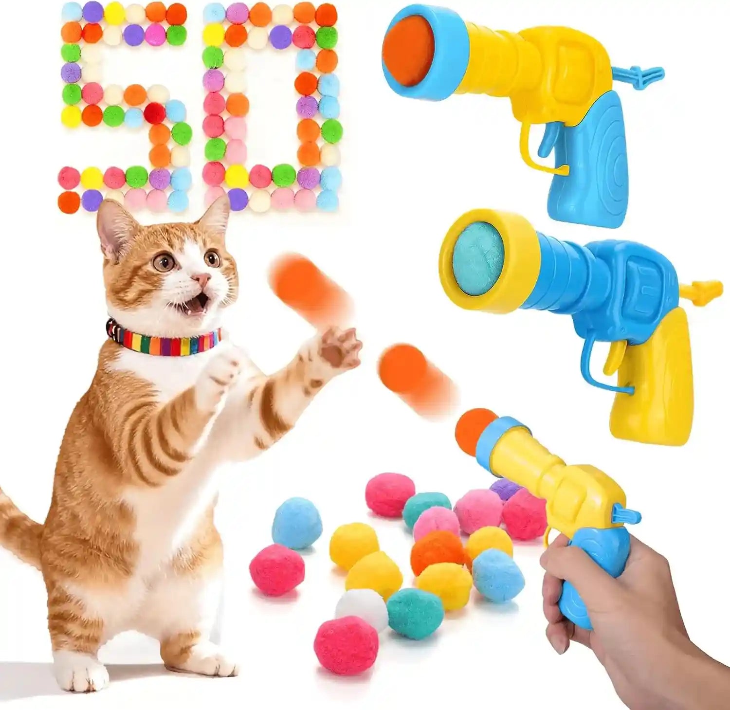 mity-rain-102pcs-cat-ball-launchers-pom-pom-balls-interactive-cat-toy-set-safe-soft-plush-kitten-toys-for-indoor-cats-fun-kitten-toys-for-endless-active-play-christmas